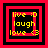 Four identical pixel-art display yellow text 'live :D laugh love <3' on black backgrounds with red and black borders, each showing a different border configuration