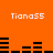 Orange background with white text "Tiana55" repeated four times and black horizontal bar patterns in two