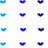 Pixelated blue heart icons and 'iloveyou' text arranged in a pattern on white background