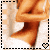 A pixelated image of a person's lower face and neck with an orange-brown bow, showing two states: one with a light heart symbol at the bottom center and another with a dark heart symbol.