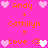 Pixelated pink background with orange text and heart symbols arranged in two identical
