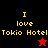 Four quadrants display 'I love Tokio Hotel' text with a star symbol changing color between red and black.