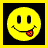 A two-frame contact sheet showing a yellow smiley face icon with a guitar pick in its mouth on the left and red "Smile!!!" text over a glowing background on the right.