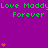 Purple background with green text repeating 'Love Maddy' and 'Forever', orange heart stacks in vertical , gray rectangle at bottom right corner
