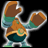 Pixelated 48x48 animated buddy icon featuring a Mega Man Nt Warrior character with brown arms and teal body against black background, paired with "Anime IM" text logo on right side of contact sheet.