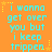 A static image with orange background displaying repeated cyan text "i wanna get over you but i keep trippen" surrounded by yellow stars and dotted lines.