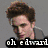 Four- shows a man with brown hair in various poses, including close-ups and an embrace with a woman; text overlays read "oh edward" and "twilight"