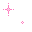 Four pink pixelated cross-shaped icons with varying arm lengths and central square sizes on a white background.