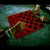 A four- shows distinct visual elements: a red checkered object on green, a person with dark hair in dim lighting, a grayscale figure wearing sunglasses and a jacket, and red '<33' text on black
