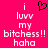 A static pixel art image with a bright pink background displays white text and a black heart symbol.