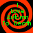 Four identical red and black spiral patterns arranged in a , each containing green text reading "I Love Autumn To Death"