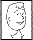 A cartoon character's face appears in a sequence of frames, transitioning from neutral to holding a red heart and then displaying 'JESUS' text on the heart.