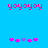 Pixelated pink text 'yoyoyoy' appears at top left and right on bright blue background, with five small star-like shapes below each text block.