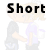 Animated contact sheet showing a cartoon couple in multiple poses with text "Short and Sweet" above them, featuring pixelated animation frames of the characters interacting.