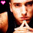 Animated contact sheet of a person's face with pink heart icons in the top-left corner, displayed across 8 frames arranged in a 3x3 grid layout with one empty cell.