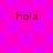 Four instances of the word 'hola' in dark red pixelated text on a pink and purple checkered background with diamond-shaped patterns.