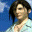 A pixelated animated sequence shows a person in light blue clothing with dark hair, transitioning from side profile to front view against a blue background.
