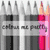 Animated sequence of colored pencils emerging from a gray pencil case with 'colour me pretty' text, transitioning through multiple color combinations.
