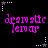Pixelated pink text 'dramatic lemar' on black background with white and gray star-shaped corner elements.