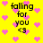 Yellow background with pink pixelated hearts and black text reading "falling for you <3" in four repeated sections.