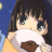 A 48x48 pixel animated buddy icon featuring a cartoon character with large eyes and dark hair, holding a white object against their face, alongside text reading "Anime IM" and "com" on a black background.