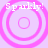Four identical pink circular patterns with concentric rings on a light purple background, each labeled "Sparkly!" in white text.