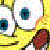 A 3x2 contact sheet of six animated frames featuring Spongebob Squarepants in various poses with yellow text reading "i love sponge bob!" below the images.