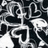 Black-and-white pixelated icon with heart motifs and text fragments 'just cause' and 'i love him' on separate