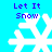 Pixelated snowflake icon with 'Let It Snow' text on cyan background, showing animation frames with varying snowflake shapes.