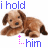 A 4-frame animated contact sheet showing a brown puppy with dark ears and paws in various poses, accompanied by blue text fragments and a pink heart symbol.