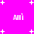 Bright magenta background with scattered white plus signs and four instances of pixelated text reading 'Alli' in a pattern