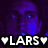 Pixelated image of a person with blue lighting, featuring three text banners with heart symbols and the words LARS, HEEMSKERK, and IS MY IDOL.