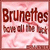Pixelated static image with red-brown text on a pinkish background, displaying 'Brunettes' and partially obscured lower text.