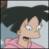 Animated character with dark hair and pink hoodie, wide eyes, and open mouth against light background.