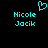 Pixelated cyan text and heart symbol on black background, two identical name pairs with a single heart above.