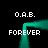 Pixelated green arch with white text 'O.A.B.' and 'FOREVER' on black background, static image.