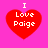 Four red heart shapes with white text "I Love Paige" on a bright pink background, arranged in a