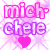 Pixelated text logo with heart symbol in two color variations on a transparent background.
