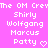 Pixelated text on a bright pink background displays repeated names and a heart symbol in white block letters.