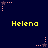 Dark blue background with repeated yellow text 'Helena' and pink star-shaped pixel art elements in various positions.