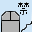 Pixelated graphic with two gray arched structures, black outlines, and a light blue background, featuring black and red Chinese characters above each structure.