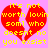 Pixelated red broken heart on pink background with yellow text reading "it's not worth lovin som1 who doesnt no you exsist".
