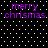 Purple text 'merry chrismas' on black background with white dot pattern, repeated in four quadrants.