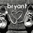 Pixelated grayscale image with white text 'bryant' at top, large stylized number '12', and partial face on right side.