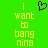 Green background with yellow pixelated text reading "i want to bang nina" and a black heart symbol above the left side of the text.