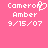 Pixelated pink background with white text and a heart symbol; left side shows 'Cameron' with a heart replacing the 'o', right side is identical without the heart.