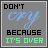 nine square with gray backgrounds, each displaying text in various colors and styles, including a blue cursive 'cry' and green 'IT'S OVER' in the top-left