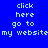 Blue background with pixelated white text reading 'click here go to my website' in four identical quadrants, one quadrant showing a subtle light blue glow effect.
