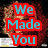 A four- of pixelated text overlays on a red-haired figure with a blurred background, each displaying different colored text