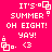 Pixelated text and symbols on a bright pink background with white text and shapes.